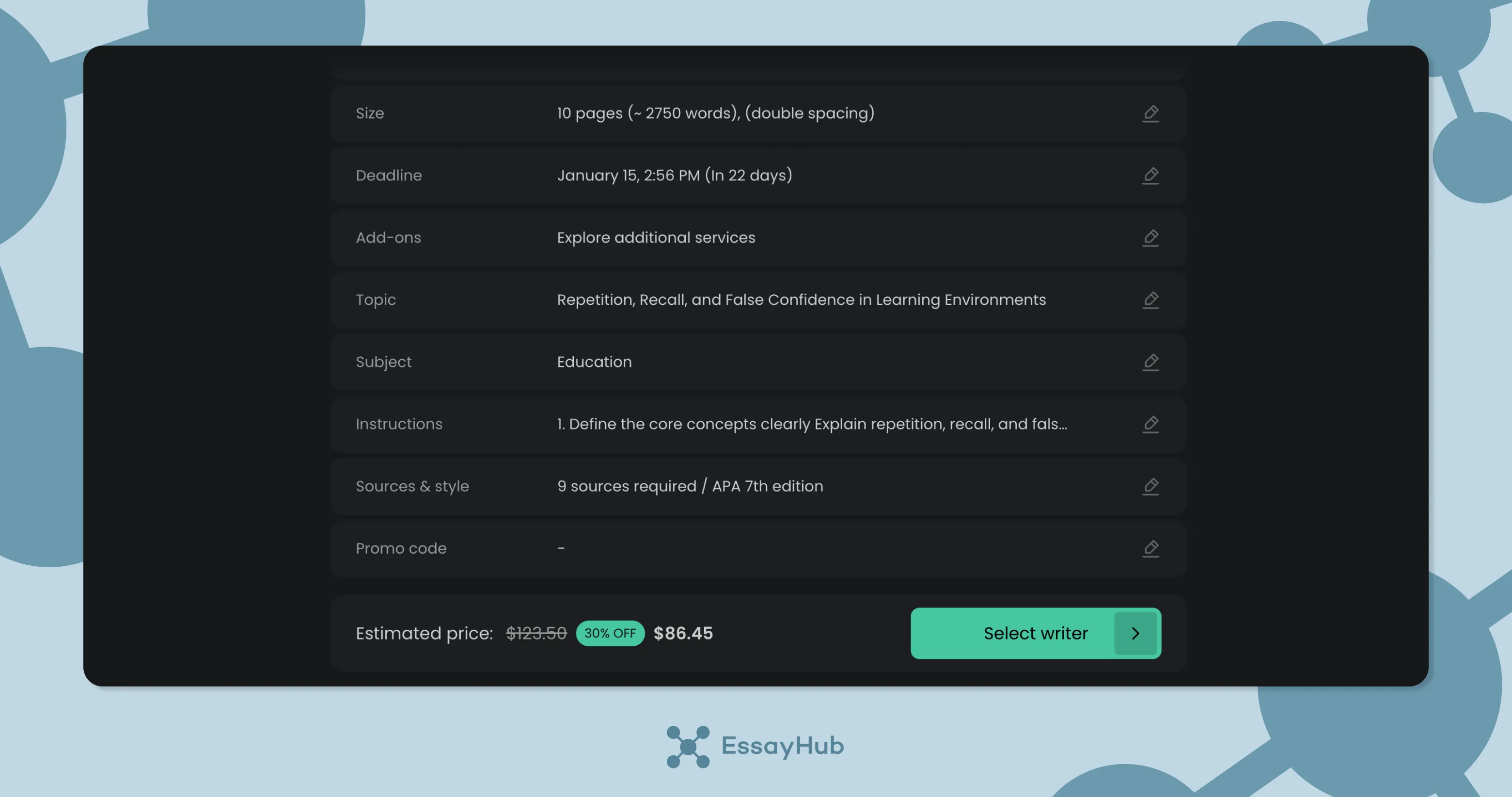 PaperHelp Pricing Details